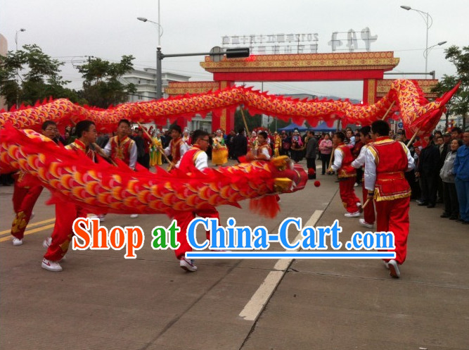 Traditional Red Dragon Dance Costume Complete Set for High School