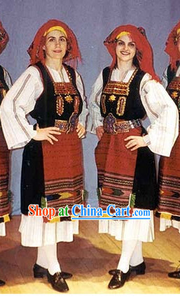 Women Greek Dance Costumes Complete Set
