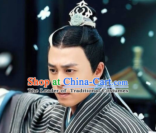 Chinese Ancient Superhero Hair Jewelry and Black Wigs