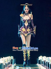 Asian China Goddess Armor Cosplay Sexy Costumes for Girls
