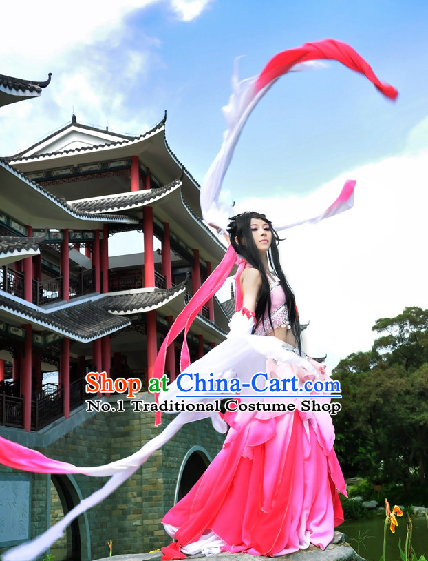 Chinese Water Sleeve Empress Dance Costumes Complete Set