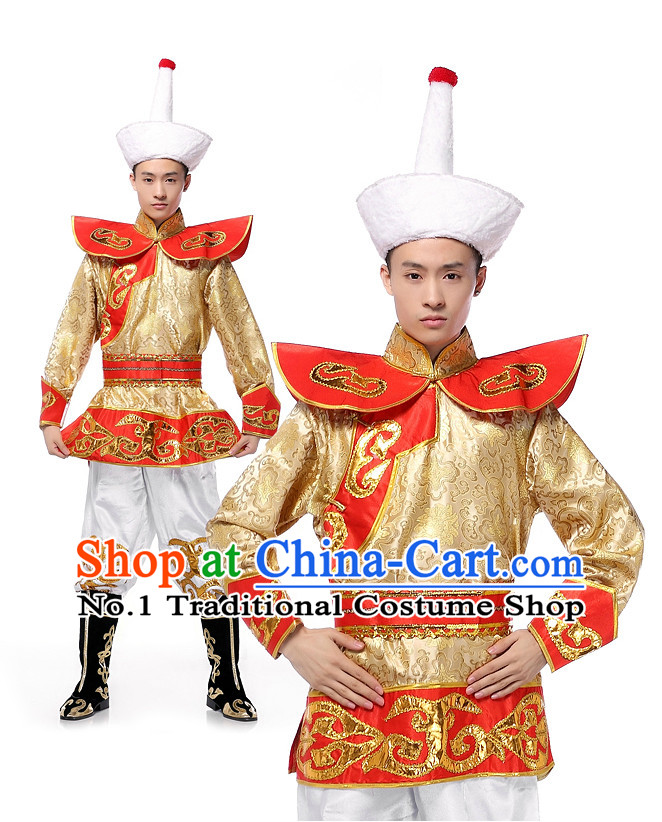 Asian Chinese Meng Gu Clothes Complete Set for Men