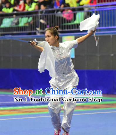Top Shiny Chinese Kungfu kung Fu Costume Kung Fu Combat Costumes Wing Chun Karate Uniform Kung Fu Competition Suit Martial Arts Costumes