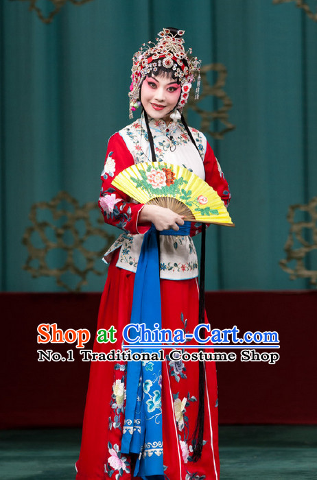 Chinese Traditional Tang Costumes and Headpieces Complete Set