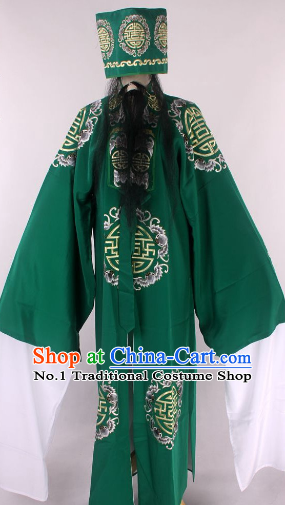 Chinese Traditional Oriental Clothing Theatrical Costumes Opera Costume Landlord Clothes and Hat for Men
