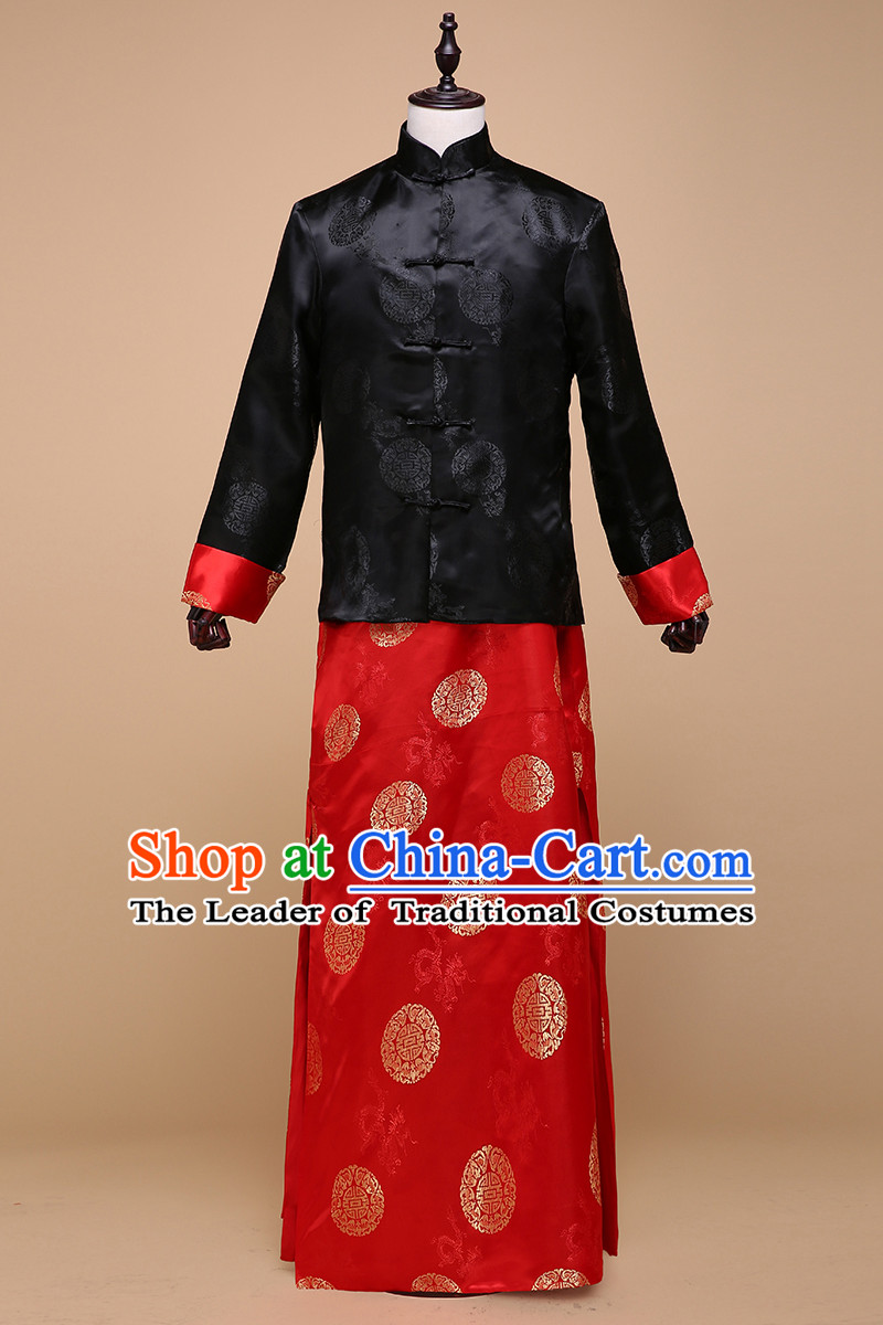 Ancient Chinese Costume Chinese Style Wedding Dress, Ancient Long Dragon And Phoenix Flown, Groom Toast Clothing For Men