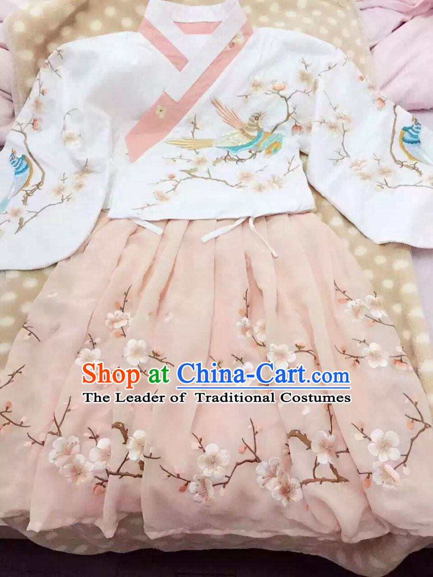 Chinese Ancient Ming Dynasty Hanfu Clothing Complete Set for Women Girls Adults Children