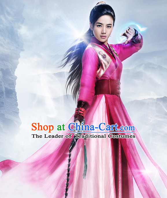 Chinese Ancient Swordswoman Costumes Complete Set for Women