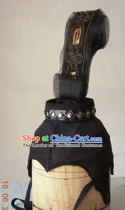 Chinese Ancient Style Prime Minister Black Wigs and Headwear Hair Accessories for Men