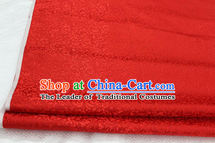 Chinese Traditional Palace Pattern Tang Suit Cheongsam Red Brocade Fabric, Chinese Ancient Costume Hanfu Satin Material