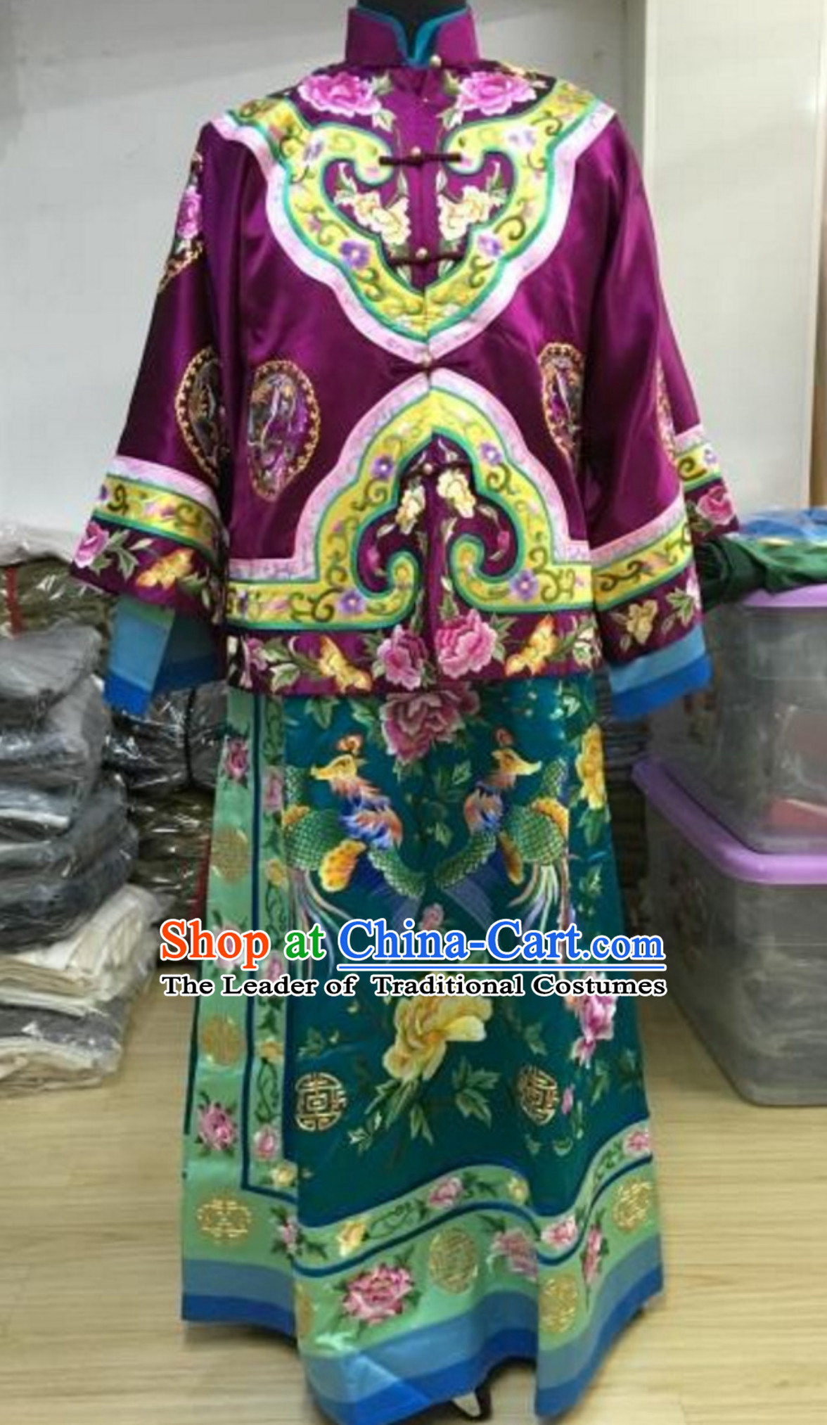 Chinese TV Drama Zhen Huan Legend Empress Embroidered Dress Clothes for Women
