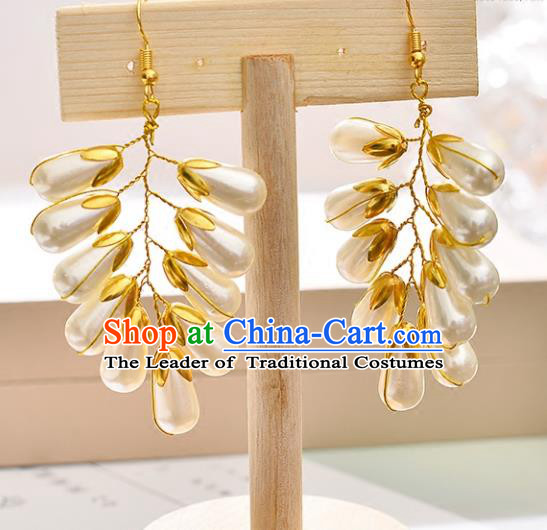 Top Grade Handmade Chinese Classical Jewelry Accessories Queen Wedding Pearls Earrings Bride Eardrop for Women