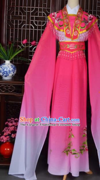 Traditional Chinese Beijing Opera Actress Costumes Ancient Princess Embroidered Rosy Dress for Adults