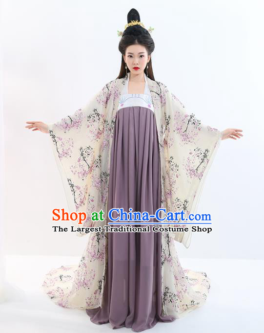 Chinese Traditional Tang Dynasty Imperial Concubine Costumes Ancient Drama Peri Court Lady Hanfu Dress for Women