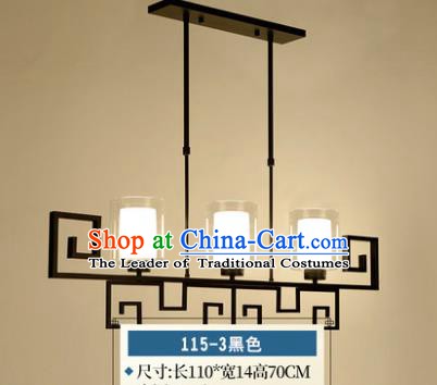 Traditional Chinese Hanging Lanterns Ancient Handmade Three-Lights Ceiling Lantern Ancient Lamp