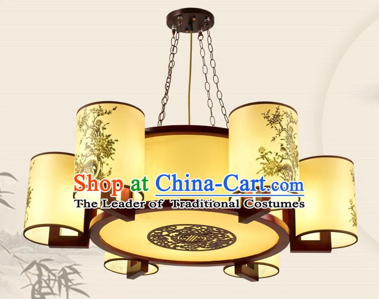 China Traditional Handmade Ancient Eight-pieces Lantern Palace Parchment Hanging Lanterns Ceiling Lamp