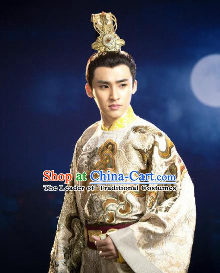 Chinese Ancient Costume Ming Dynasty Jianwen Emperor Zhu Yunwen Clothing for Men