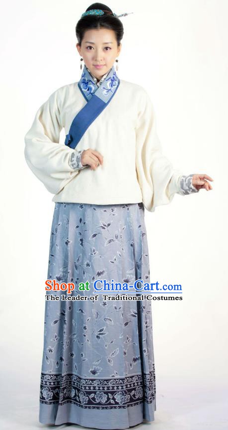 Ancient Chinese Ming Dynasty Historical Costume Female Embroider Replica Costume for Women