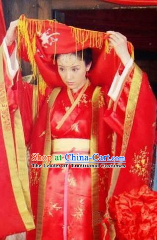 Chinese Ancient Song Dynasty Nobility Lady Wedding Dress Su Xiaomei Embroidered Replica Costume for Women