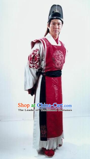Chinese Traditional Tang Dynasty Princess Husband Guo Ai Replica Costume for Men