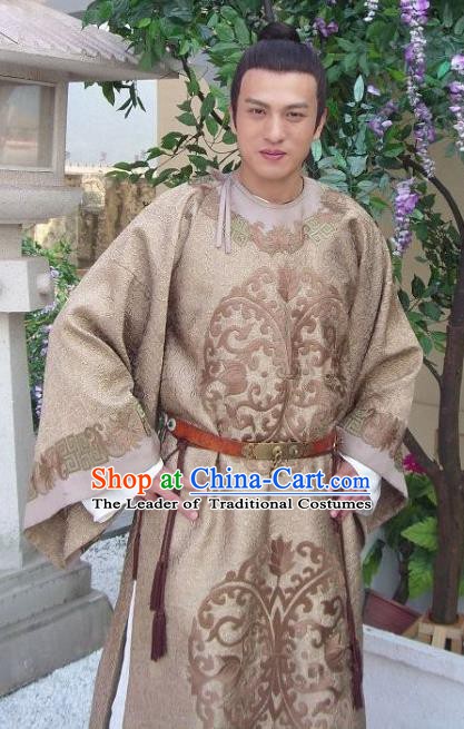 Traditional Chinese Ancient Tang Dynasty Crown Prince Li Jiancheng Replica Costume for Men
