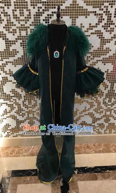 Top Grade Children Stage Performance Costume Catwalks Green Clothing for Kids