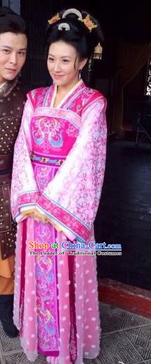 Traditional Chinese Ancient Tang Dynasty Palace Lady Shangguan WanEr Embroidered Dress Replica Costume for Women