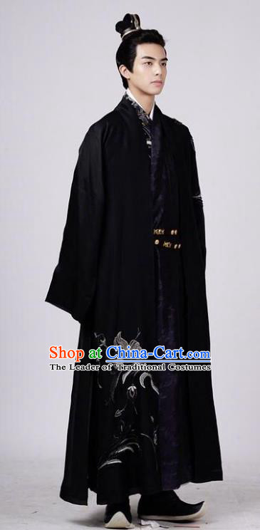 Traditional Chinese Ancient Nobility Childe Costume Untouchable Lovers Swordsman Knight-errant Rong Zhi Clothing for Men