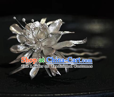Chinese Ancient Handmade Epiphyllum Hair Comb Classical Hair Accessories Hanfu Hairpins for Women