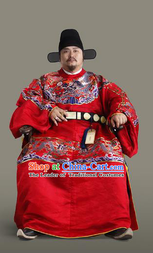 Chinese Ancient Ming Dynasty Emperor Wedding Costumes and Headpiece Complete Set