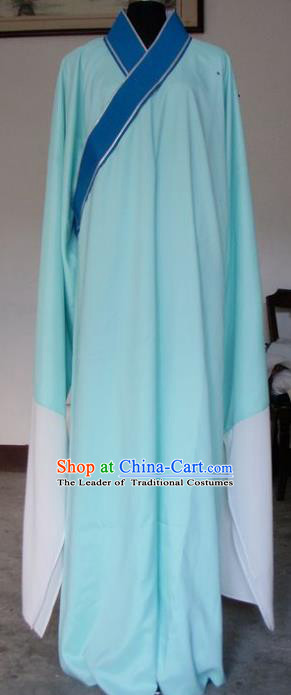 Chinese Traditional Shaoxing Opera Niche Blue Robe Clothing Peking Opera Scholar Costume for Adults