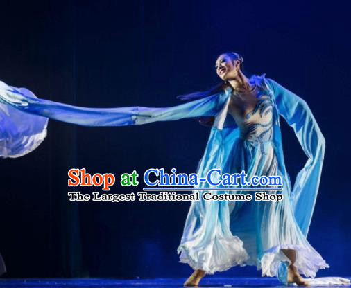 Chinese Traditional Classical Dance Group Dance Costumes Stage Performance Water Sleeve Dress for Women