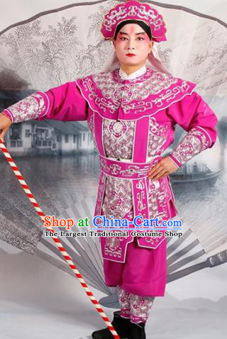 Chinese Traditional Beijing Opera Takefu Rosy Costume Ancient Swordsman Clothing