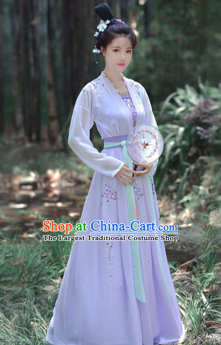 Chinese Ancient Imperial Concubine Embroidered Traditional Hanfu Dress Tang Dynasty Palace Historical Costume for Women