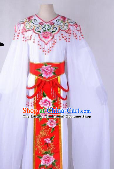Chinese Traditional Shaoxing Opera Peri Embroidered Red Peony Dress Beijing Opera Hua Dan Costume for Women
