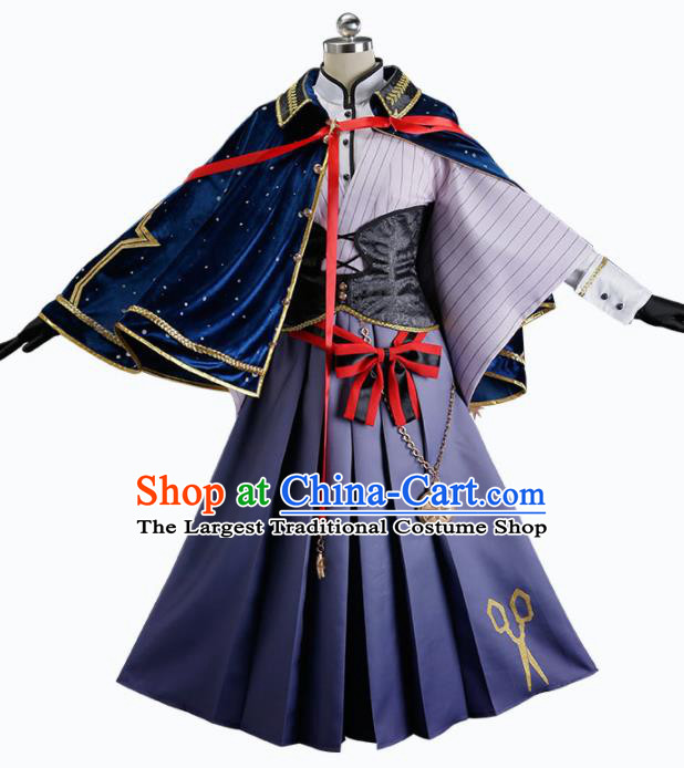 Traditional Halloween Cosplay Swordswoman Costume Chinese Ancient Peri Purple Hanfu Dress for Women