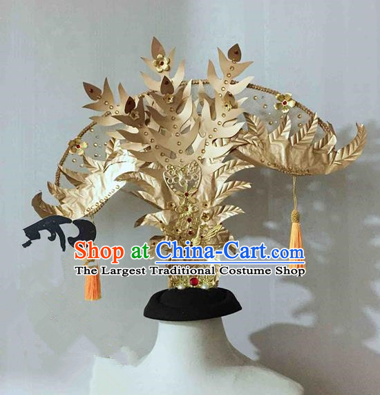 Chinese Traditional Hanfu Golden Phoenix Coronet Princess Hair Accessories Ancient Imperial Consort Hairpins for Women