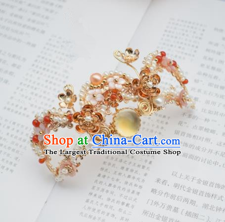 Chinese Ancient Princess Palace Hair Crown Hairpins Traditional Handmade Hanfu Hair Accessories for Women