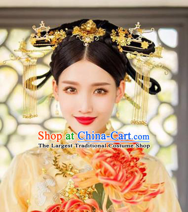Traditional Chinese Handmade Qing Dynasty Hanfu Hairpins Ancient Imperial Consort Hair Accessories for Women