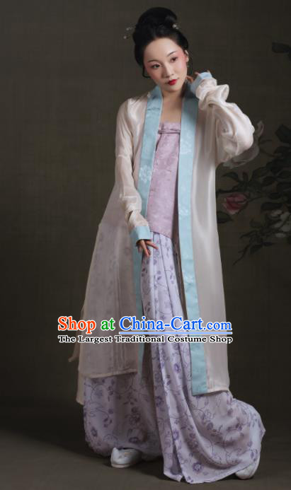 Chinese Ancient Song Dynasty Young Lady Hanfu Dress Traditional Rich Dowager Replica Costume for Women