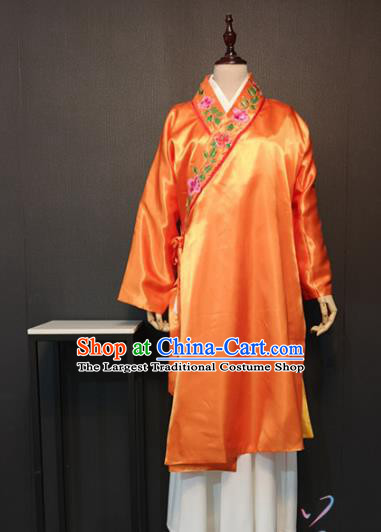 China Traditional Ming Dynasty Maid Lady Costume Orange Dress and Skirt Ancient Drama The Dream of Red Mansions Hua Xiren Outfits