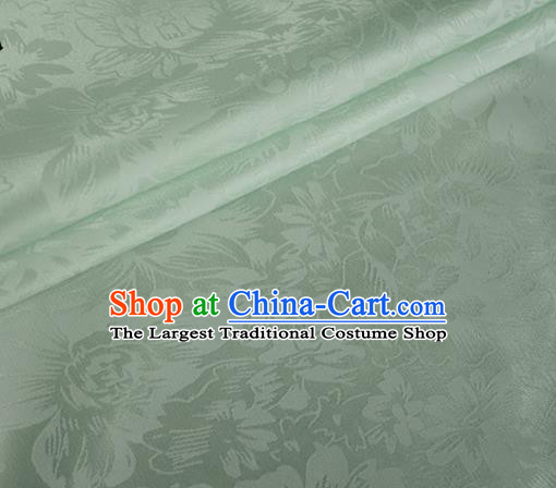 Asian Chinese Classical Rose Pattern Design Light Green Silk Fabric Traditional Cheongsam Material