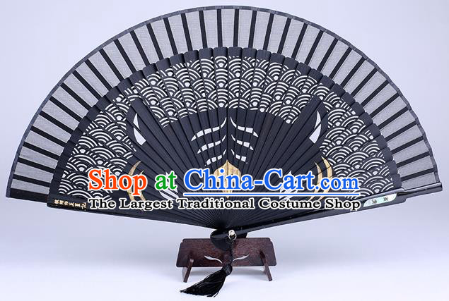 Traditional Chinese Handmade Carving Zodiac Tiger Folding Fan China Bamboo Accordion Fan Oriental Fan