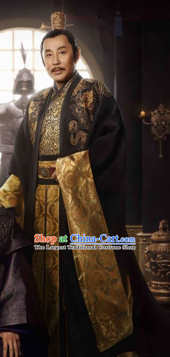 Chinese Ancient Emperor of Qing Drama Qing Yu Nian Joy of Life Chen Daoming Replica Costume and Headpiece Complete Set