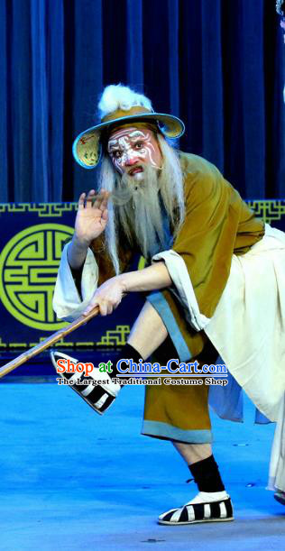 Chinese Sichuan Opera Boatman Apparels Costumes and Headpieces Peking Opera Highlights Elderly Male Garment Clothing