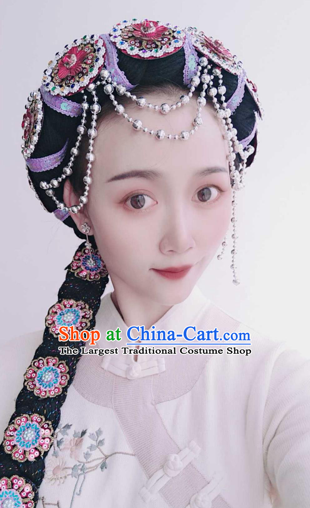 Chinese Dance Accessories Handmade Yunnan Lijiang Ethnic Minority Naxi Headwear