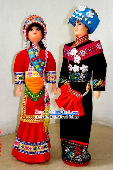 Chinese Traditional Yunnan Folk Minority Dolls 100 Pairs