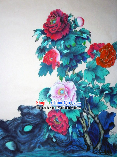 Chinese Traditional Painting with Meticulous Detail Painting-Peony Richness