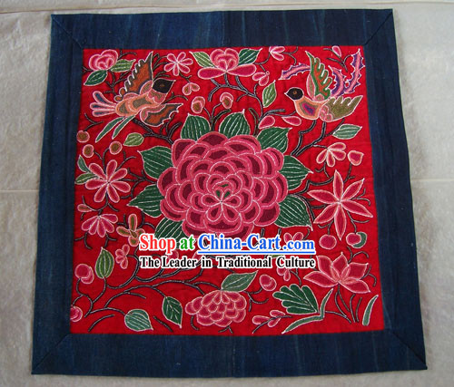 Chinese Old Hand Embroidery Vintage Collectible-Peony