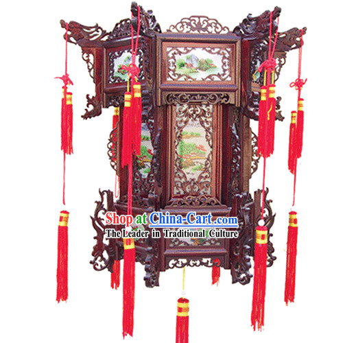 Chinese Hand Made Oil Painting Palace Three Layers Ceiling Lantern_Lamp_